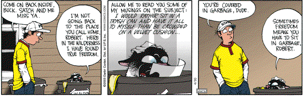 Get Fuzzy on Wednesday April 30, 2003 Comic Strip