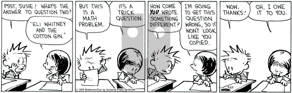 Calvin and Hobbes on Monday September 27, 1993 Comic Strip