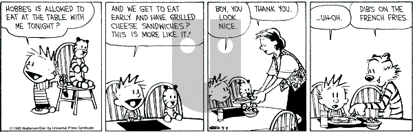 Calvin and Hobbes - Monday September 4, 1995 Comic Strip