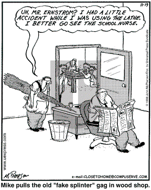 Close to Home on Thursday November 19, 1998 Comic Strip