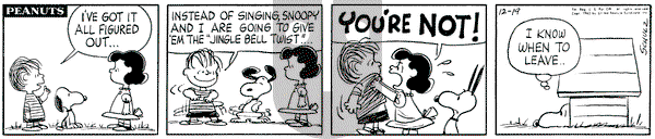 Peanuts on Thursday December 19, 1963 Comic Strip