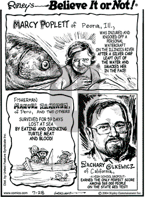 Ripley's Believe It or Not on Sunday September 26, 2004 Comic Strip