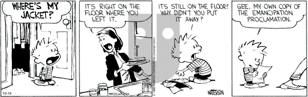 Calvin and Hobbes - Tuesday October 18, 2016 Comic Strip
