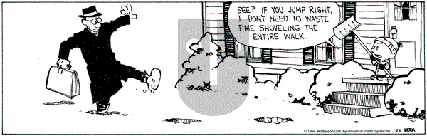 Calvin and Hobbes on Wednesday January 26, 1994 Comic Strip