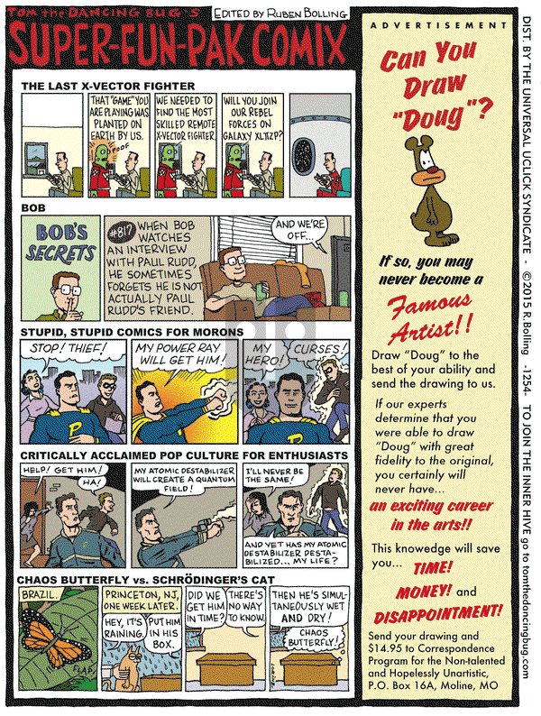 Tom the Dancing Bug on Friday September 11, 2015 Comic Strip
