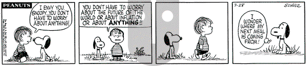 Peanuts on Tuesday July 28, 1959 Comic Strip