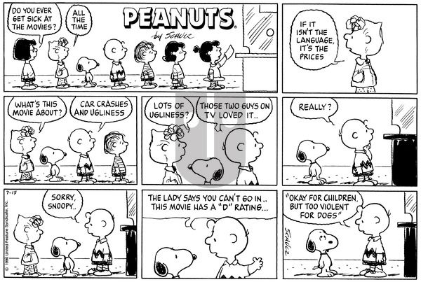 Peanuts on Sunday July 15, 1990 Comic Strip