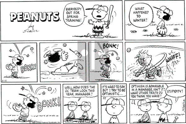 Peanuts - Sunday March 12, 1989 Comic Strip