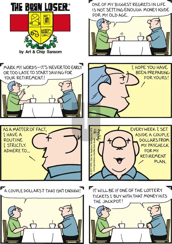 The Born Loser on Sunday September 17, 2017 Comic Strip