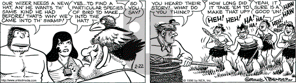 Alley Oop on Thursday February 22, 1996 Comic Strip