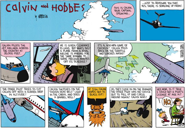 Calvin and Hobbes on Sunday May 15, 1988 Comic Strip