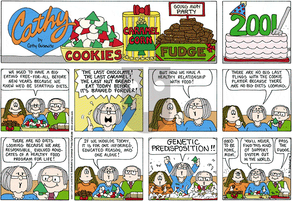 Cathy Classics - Sunday December 30, 2001 Comic Strip