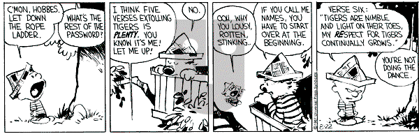 Calvin and Hobbes - Saturday August 22, 1987 Comic Strip