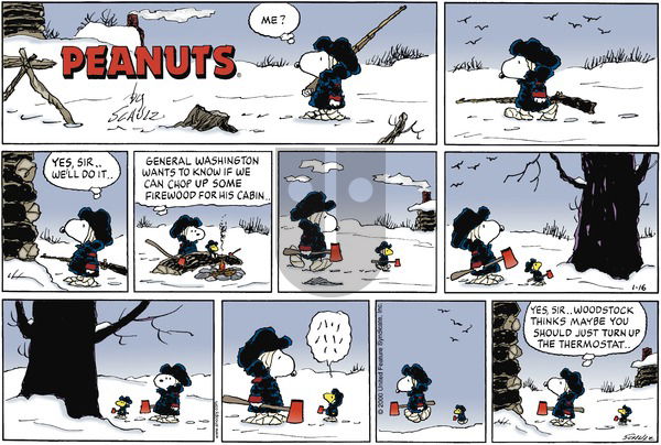 Peanuts on Sunday January 16, 2000 Comic Strip