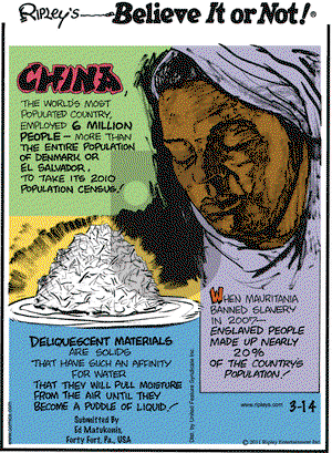 Ripley's Believe It or Not on Monday March 14, 2011 Comic Strip