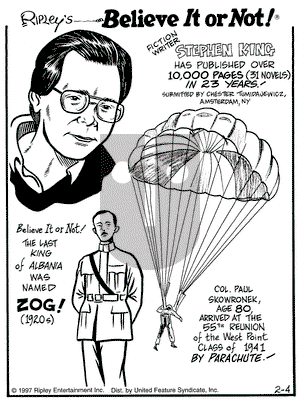 Ripley's Believe It or Not on Friday October 31, 1997 Comic Strip