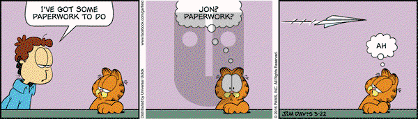 Garfield on Tuesday March 22, 2016 Comic Strip