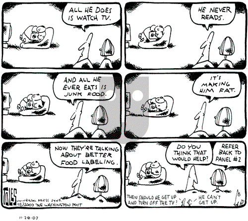 Tom Toles on Friday November 28, 2003 Comic Strip