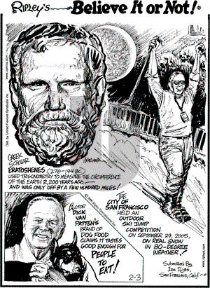 Ripley's Believe It or Not on Friday February 3, 2006 Comic Strip
