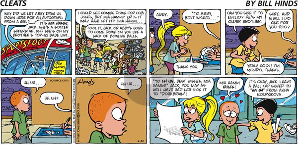 Cleats on Sunday June 30, 2002 Comic Strip