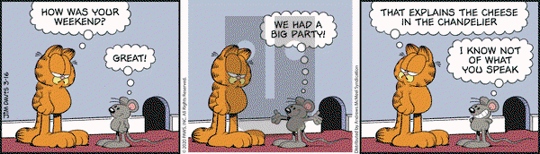 Garfield on Monday March 16, 2020 Comic Strip