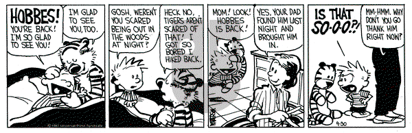 Calvin and Hobbes on Wednesday September 30, 1987 Comic Strip