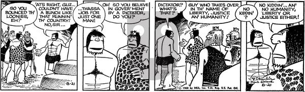 Alley Oop on Wednesday August 21, 1968 Comic Strip