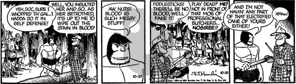 Alley Oop on Wednesday October 20, 1954 Comic Strip