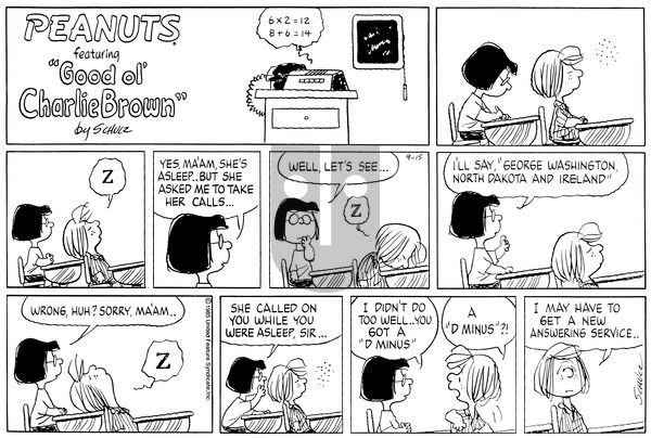 Peanuts on Sunday September 15, 1985 Comic Strip