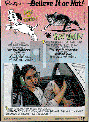Ripley's Believe It or Not on Saturday January 25, 2020 Comic Strip