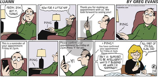 Luann - Sunday February 18, 2024 Comic Strip