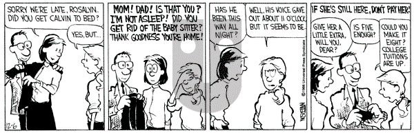 Calvin and Hobbes on Saturday December 6, 1986 Comic Strip