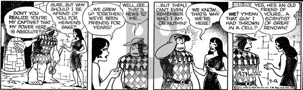 Alley Oop on Thursday July 12, 1956 Comic Strip