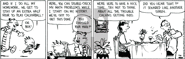 Calvin and Hobbes - Friday September 8, 1995 Comic Strip