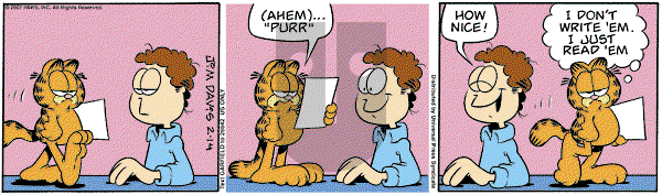 Garfield on Wednesday February 14, 2007 Comic Strip