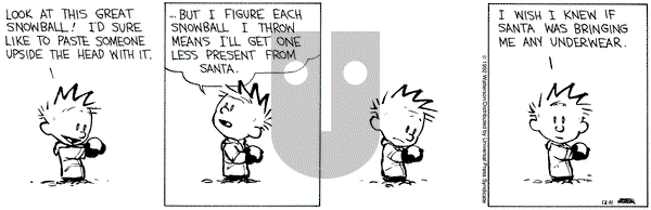 Calvin and Hobbes on Friday December 11, 1992 Comic Strip