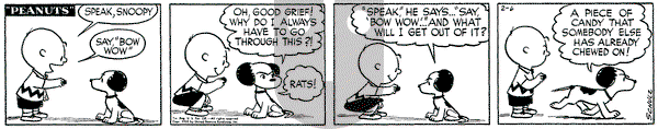 Peanuts on Friday February 6, 1953 Comic Strip