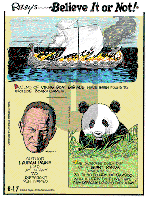 Ripley's Believe It or Not on Wednesday June 17, 2020 Comic Strip