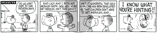 Peanuts on Saturday January 7, 1967 Comic Strip