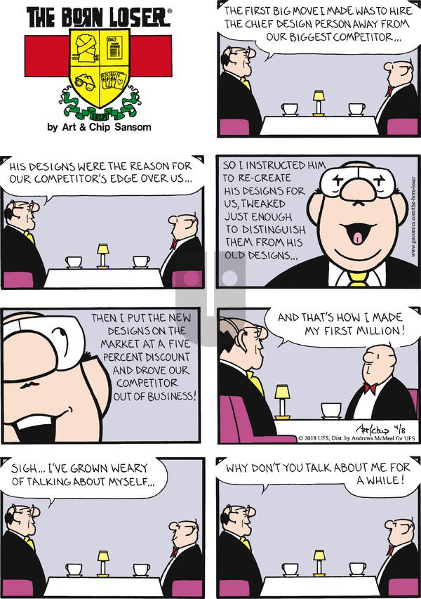 The Born Loser on Sunday April 8, 2018 Comic Strip