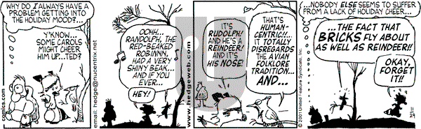 Over the Hedge on Thursday November 29, 2001 Comic Strip