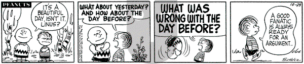 Peanuts on Thursday October 23, 1958 Comic Strip