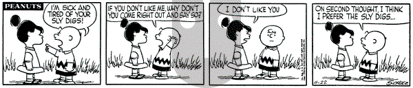 Peanuts on Thursday November 22, 1956 Comic Strip