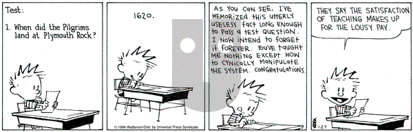 Calvin and Hobbes on Thursday January 27, 1994 Comic Strip