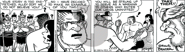 Alley Oop on Friday February 23, 1996 Comic Strip