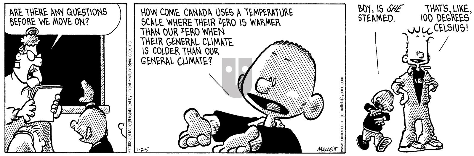 Frazz - Saturday January 25, 2003 Comic Strip