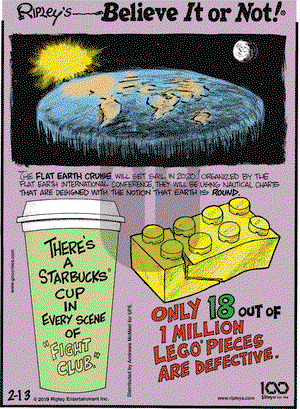 Ripley's Believe It or Not on Wednesday February 13, 2019 Comic Strip