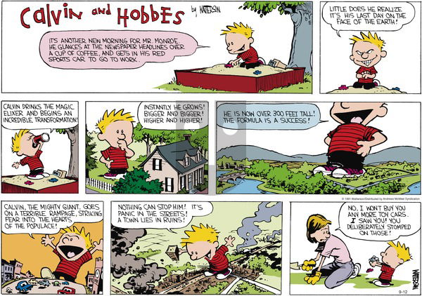 Calvin and Hobbes - Sunday September 12, 2021 Comic Strip