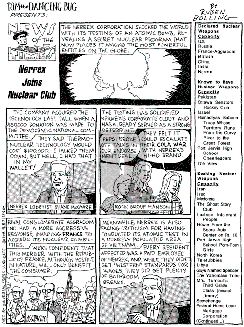 Tom the Dancing Bug on Sunday May 31, 1998 Comic Strip