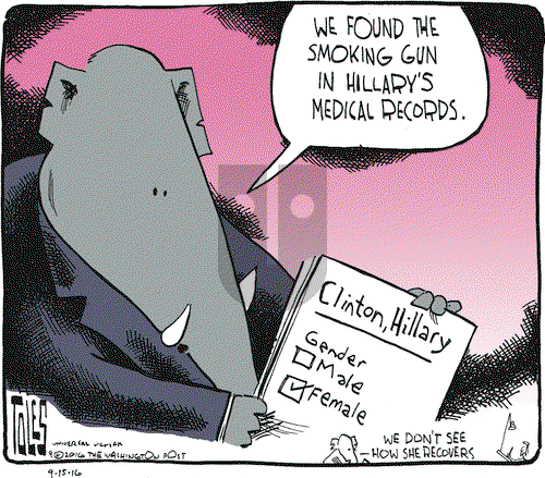 Tom Toles on Thursday September 15, 2016 Comic Strip